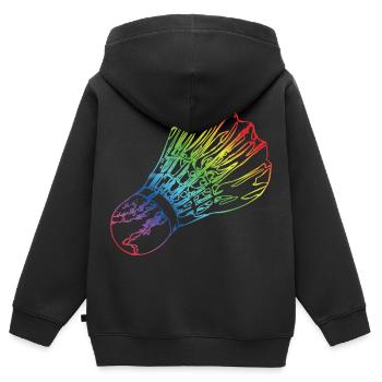 Federball - Kinder Premium Organic Zip Hoodie - Schwarz - Hinten - AI Model Kid Male (0cm)