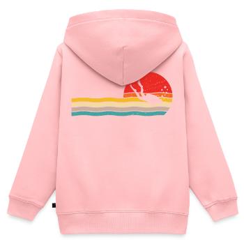 tauchen retro taucher tauch scuba taucherin - Kinder Premium Organic Zip Hoodie - Rosa - Hinten - AI Model Kid Female (0cm)