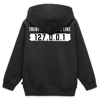 There is no place like 127.0.0.1 IT Informatik AI - Kinder Premium Organic Zip Hoodie - Schwarz - Hinten - AI Model Kid Male (0cm)