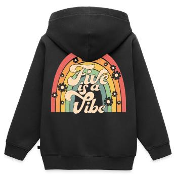 Five Is A Vibe, 5 Jahre alt, Kinder zum 5. Geburtstag - Kinder Premium Organic Zip Hoodie - Schwarz - Hinten - AI Model Kid Male (0cm)