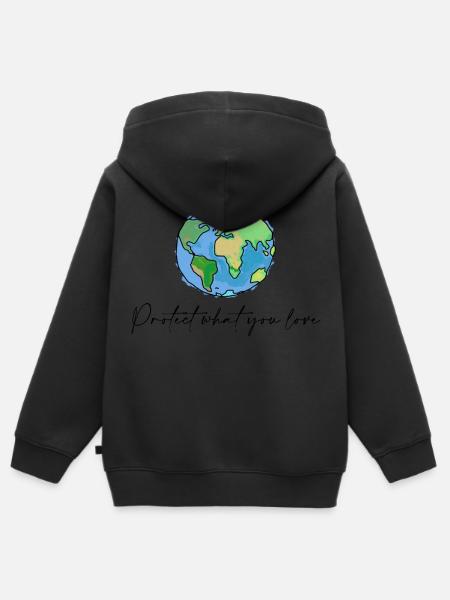 Planet - Kinder Premium Organic Zip Hoodie - Schwarz