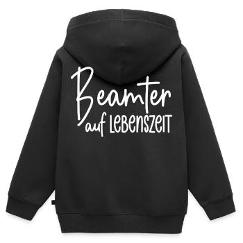 Beamter auf Lebenszeit - Kinder Premium Organic Zip Hoodie - Schwarz - Hinten - AI Model Kid Male (0cm)