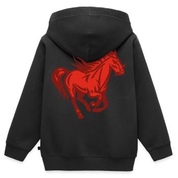 Demonic Horse - Kids Premium Organic Zip-up Hoodie - black - Back - AI Model Kid Male (0cm)