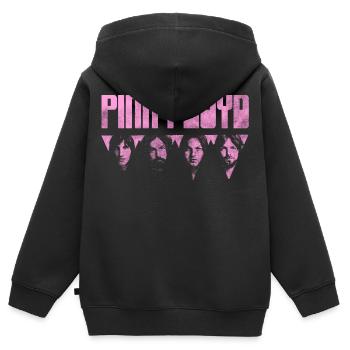 Pink Floyd Logo Pink - Kinder Premium Organic Zip Hoodie - Schwarz - Hinten - AI Model Kid Male (0cm)