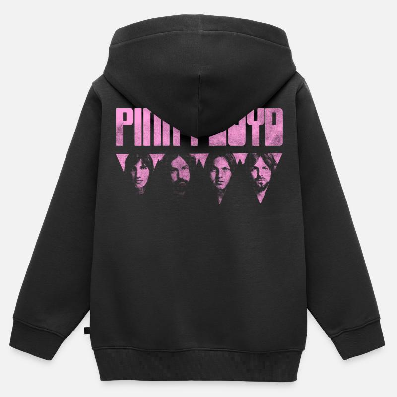 Logo Floyd Rosa Rosa - Felpa Premium con cappuccio con zip bambino bio - nero