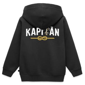Kapitän - Kinder Premium Organic Zip Hoodie - Schwarz - Hinten - AI Model Kid Male (0cm)