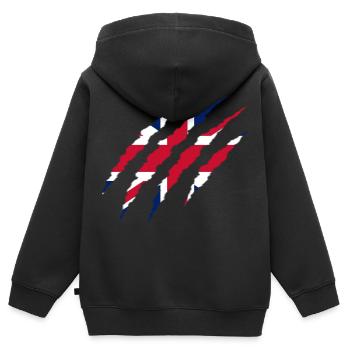 GRIFFE BRITANNIQUE - Sweat Premium à capuche zippé enfant bio - noir - Dos - AI Model Kid Male (0cm)