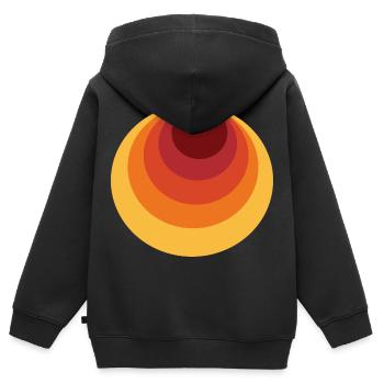 Retro Kreis Polka Dot - Kinder Premium Organic Zip Hoodie - Schwarz - Hinten - AI Model Kid Male (0cm)