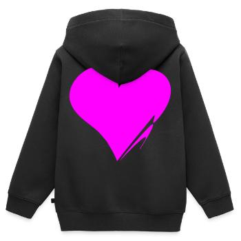 Herz ❤️ - Kinder Premium Organic Zip Hoodie - Schwarz - Hinten - AI Model Kid Male (0cm)
