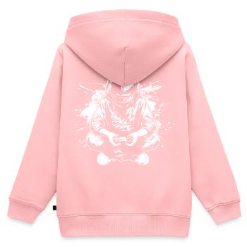 Amateurs de jeux vidéo - Sweat Premium à capuche zippé enfant bio - rose - Dos - AI Model Kid Female (0cm)