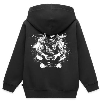 Videospiele Liebhaber - Kinder Premium Organic Zip Hoodie - Schwarz - Hinten - AI Model Kid Male (0cm)