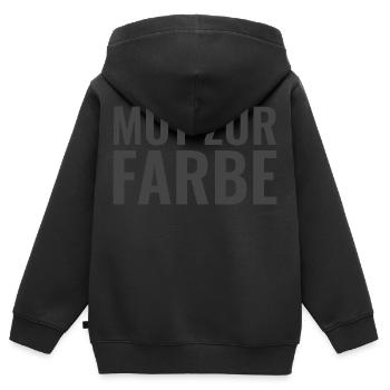 Mut zur Farbe - Kinder Premium Organic Zip Hoodie - Schwarz - Hinten - AI Model Kid Male (0cm)