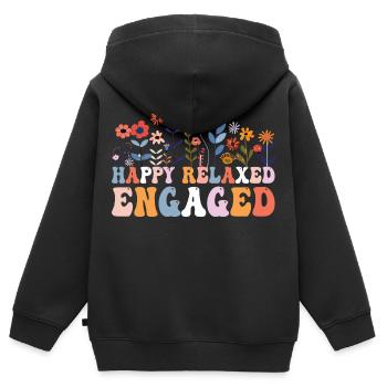 Happy Relaxed Engaged ABA Behavior Analyst - Sweat Premium à capuche zippé enfant bio - noir - Dos - AI Model Kid Male (0cm)