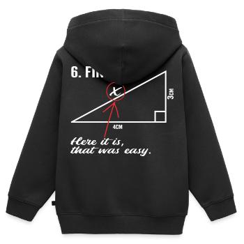 Suchen x - Kinder Premium Organic Zip Hoodie - Schwarz - Hinten - AI Model Kid Male (0cm)