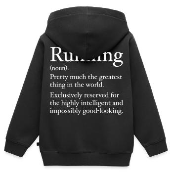 Définition du running - Sweat Premium à capuche zippé enfant bio - noir - Dos - AI Model Kid Male (0cm)
