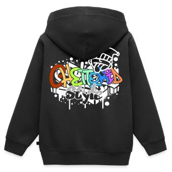 Ghettokid Style Graffiti Airbrush Design - Kinder Premium Organic Zip Hoodie - Schwarz - Hinten - AI Model Kid Male (0cm)