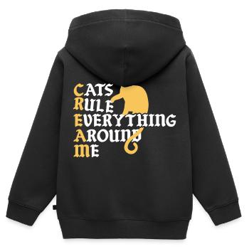 Cats Rule Everything Around - Kids Premium Organic Zip-up Hoodie - black - Back - AI Model Kid Male (0cm)