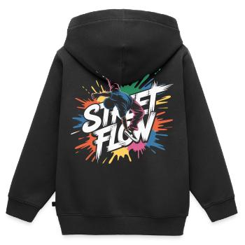 Streetdance Beat – Urban DJ Musik Design - Kinder Premium Organic Zip Hoodie - Schwarz - Hinten - AI Model Kid Male (0cm)