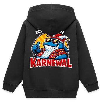 Karnewal Kölle Fasching Niedlich - Kinder Premium Organic Zip Hoodie - Schwarz - Hinten - AI Model Kid Male (0cm)