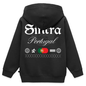 Sintra Portugal Streetwear Reise Souvenir - Kinder Premium Organic Zip Hoodie - Schwarz - Hinten - AI Model Kid Male (0cm)