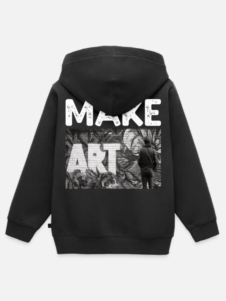 Make Art - Kinder Premium Organic Zip Hoodie - Schwarz