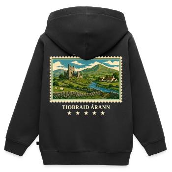 Irland Tipperary Vintage Reisemarke - Kinder Premium Organic Zip Hoodie - Schwarz - Hinten - AI Model Kid Male (0cm)