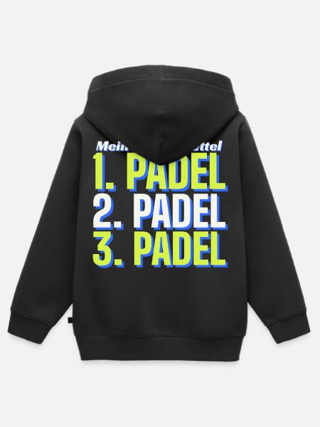 Wunschzettel: Padel, Padel, Padel - Weihnachten - Kinder Premium Organic Zip Hoodie - Schwarz