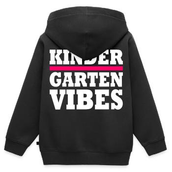kindergarten vibes - Sweat Premium à capuche zippé enfant bio - noir - Dos - AI Model Kid Male (0cm)