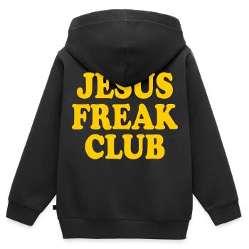 Jesus freak club - Sweat Premium à capuche zippé enfant bio - noir - Dos - AI Model Kid Male (0cm)