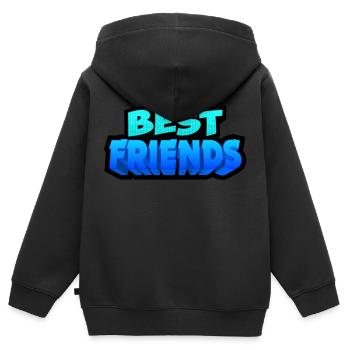 best friends | beste freunde - Kinder Premium Organic Zip Hoodie - Schwarz - Hinten - AI Model Kid Male (0cm)