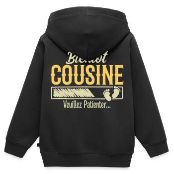 Future cousin - Kids Premium Organic Zip-up Hoodie - black - Back - AI Model Kid Male (0cm)