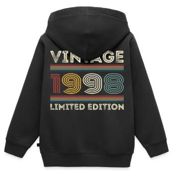 1998 Geburtstag 1998 Retro 1998 Geschenk 1998 - Kinder Premium Organic Zip Hoodie - Schwarz - Hinten - AI Model Kid Male (0cm)