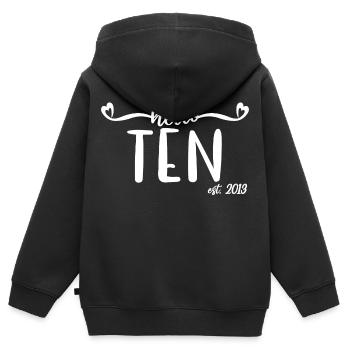 10. Geburtstag Kinder Mädchen 10 Hallo Ten Est. 2013 - Kinder Premium Organic Zip Hoodie - Schwarz - Hinten - AI Model Kid Male (0cm)