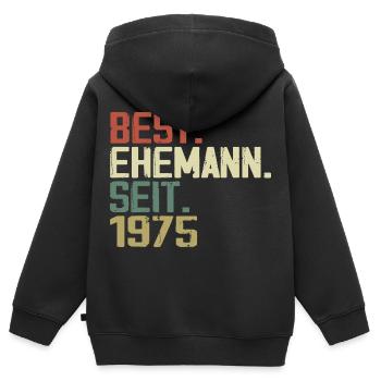 Meilleur mari depuis 1975 Cadeau d’anniversaire 1975 - Sweat Premium à capuche zippé enfant bio - noir - Dos - AI Model Kid Male (0cm)
