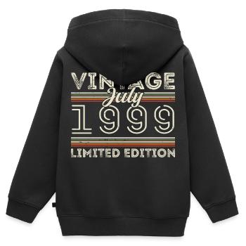 Juli 1999 Juli Geburtstagsgeschenk Juli 1999 - Kinder Premium Organic Zip Hoodie - Schwarz - Hinten - AI Model Kid Male (0cm)