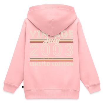 Juli 2003 Juli Geburtstagsgeschenk Juli 2003 - Kinder Premium Organic Zip Hoodie - Rosa - Hinten - AI Model Kid Female (0cm)