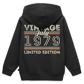 Juli 1979 Juli Geburtstagsgeschenk Juli 1979 - Kinder Premium Organic Zip Hoodie - Schwarz - Hinten - AI Model Kid Male (0cm)