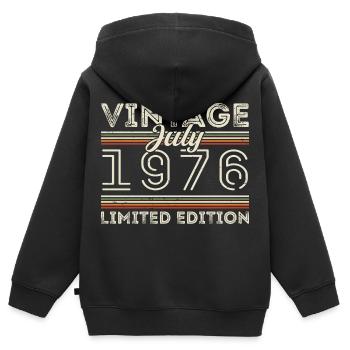 Juli 1976 Juli Geburtstagsgeschenk Juli 1976 - Kinder Premium Organic Zip Hoodie - Schwarz - Hinten - AI Model Kid Male (0cm)