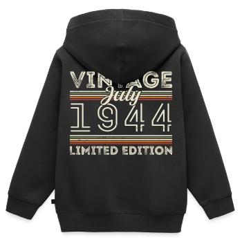 Juli 1944 Juli Geburtstagsgeschenk Juli 1944 - Kinder Premium Organic Zip Hoodie - Schwarz - Hinten - AI Model Kid Male (0cm)