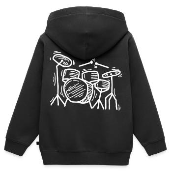 Batterie Schlagzeuger - Kinder Premium Organic Zip Hoodie - Schwarz - Hinten - AI Model Kid Male (0cm)