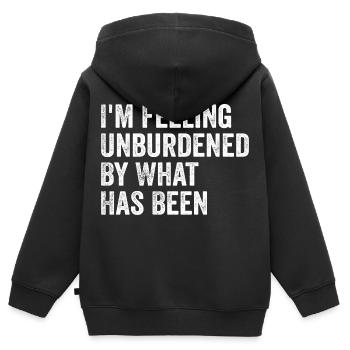 Ich fühle mich unbelastet von dem, was war - Kinder Premium Organic Zip Hoodie - Schwarz - Hinten - AI Model Kid Male (0cm)