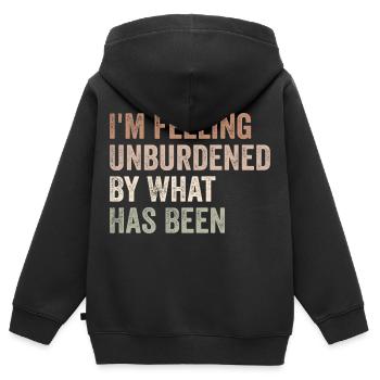 Ich fühle mich unbelastet von dem, was war - Kinder Premium Organic Zip Hoodie - Schwarz - Hinten - AI Model Kid Male (0cm)