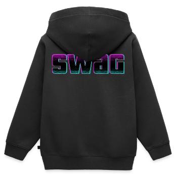 swag SWAG Swag - Kinder Premium Organic Zip Hoodie - Schwarz - Hinten - AI Model Kid Male (0cm)