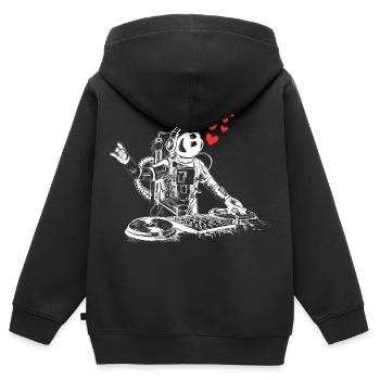 Music | I love music - Kids Premium Organic Zip-up Hoodie - black - Back - AI Model Kid Male (0cm)