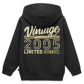Legend since 2005 Born 2005 Birthday 19 years old - Kids Premium Organic Zip-up Hoodie - black - Back - AI Model Kid Male (0cm)