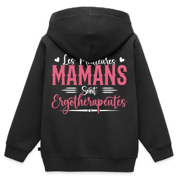 Die besten Mütter sind Ergotherapeuten - Kinder Premium Organic Zip Hoodie - Schwarz - Hinten - AI Model Kid Male (0cm)