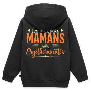 Die besten Mütter sind Ergotherapeuten - Kinder Premium Organic Zip Hoodie - Schwarz - Hinten - AI Model Kid Male (0cm)