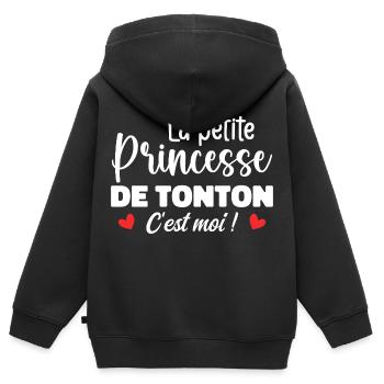 Die kleine Prinzessin des Onkels - Kinder Premium Organic Zip Hoodie - Schwarz - Hinten - AI Model Kid Male (0cm)