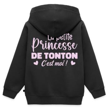 Die kleine Prinzessin des Onkels - Kinder Premium Organic Zip Hoodie - Schwarz - Hinten - AI Model Kid Male (0cm)