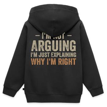 Ich streite nicht, ich erkläre nur, warum ich Recht habe - Kinder Premium Organic Zip Hoodie - Schwarz - Hinten - AI Model Kid Male (0cm)